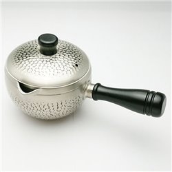 [SHINKOUKINZOKU] No.174875 / Pure copper tin finish Hammer mark teapot (Yokote) with strainer