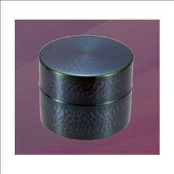 [SHINKOUKINZOKU] No.174881 / Pure copper blue finished hammer Tea Canister (middle)
