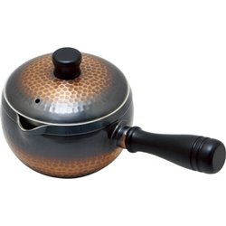 [SHINKOUKINZOKU] No.174872 / Pure red copper Hammer mark teapot (Yokote) with strainer