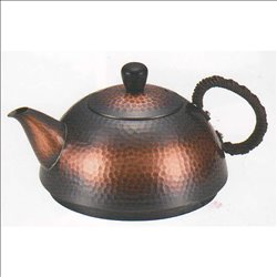 [SHINKOUKINZOKU] No.174866 / Pure red copper finish Hammer mark Cold tea pot (semi-round rear)