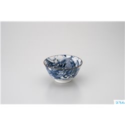 [Plates] No.205699 / Pottery Bowl (Dragon / Navy)