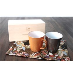 [Cups] No.227344 / Mug Set (Lacquered Thin Porcelain / with Wood Box)