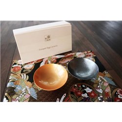 [Cups] No.227345 / Sake Cup Set (Lacquered Thin Porcelain / with Wood Box)