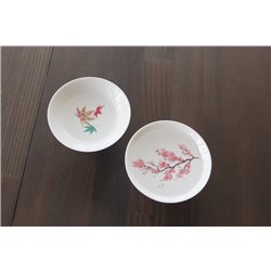 [Cups] No.227407 / Sake Cup Set (White / SAKURA / Autumn Leaves)